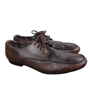 Bed Stu Distressed Lace Leather Derby Oxford Shoe Brown Oiled Mens Size 12